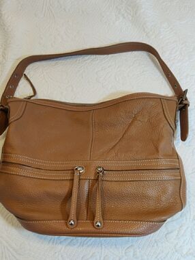 Maxx New York Pebbled Genuine Leather Shoulder Bag With Adjustable Strap, Clean